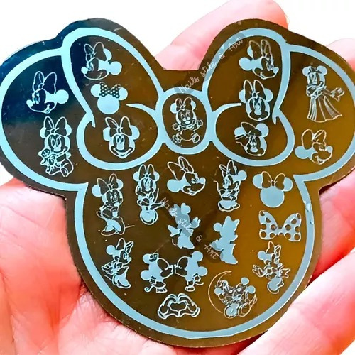 Placa Mickey Mouse Minnie Estampado De Uñas Sello