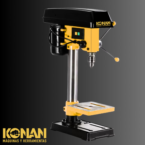 Konan Taladro De Banco 16mm + Morsa Plana 450w 5 Velocidades Amarillo