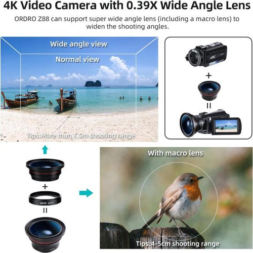 Videocámara 4k Con Zoom Óptico 10x Y Zoom Inteligente 120x,