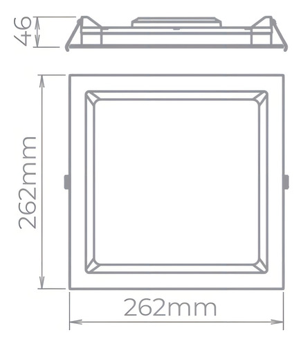 Painel Deep 24w 26,2x26,2cm 4000k (luz Recuada) Stella Branco