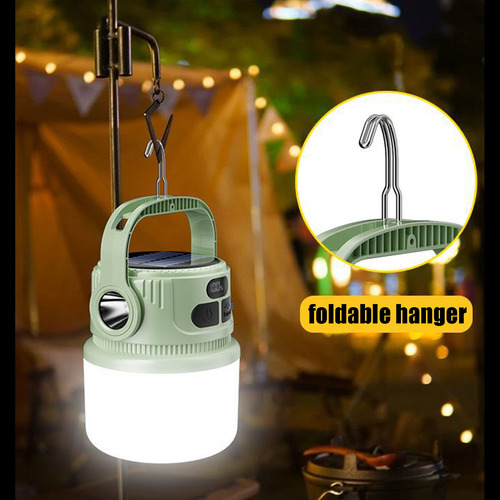 Una Bombilla Solar Digital, Luz Nocturna, Para Acampar Al Ai