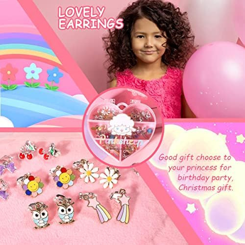 Pinksheep Pendientes Con Clip Para Niñas Pequeñas Joyas Para