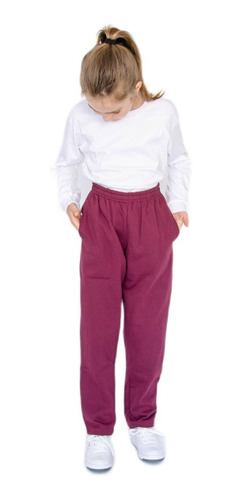 Pantalón Jogging Friza Bordo Colegial Ely /  Talle 2 Al 20