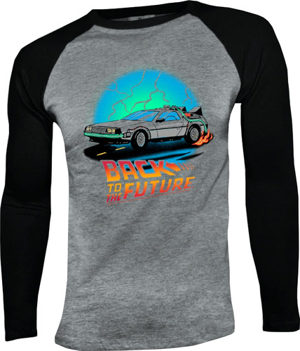 Camiseta Back To The Future Manga Larga Camibuso Raglan Cs