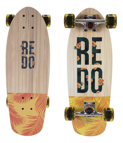 Redo Skateboard Co. Skateboard Shorty Cruiser - Plumas, Rojo