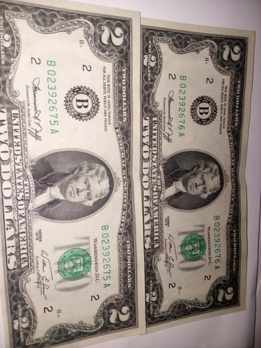 Billetes Consecutivos 1976 De 2 Usa$