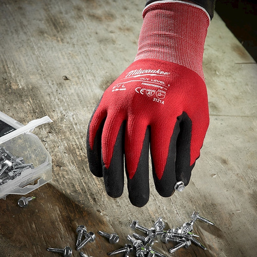 Imagen 5 de 10 de Guantes N3 Talla M Bañados En Nitrilo Milwaukee 48228931