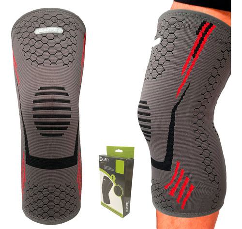 Par De Rodilleras Deportivas De Compresión Maxfit/hx940 Color Rojo Talla M