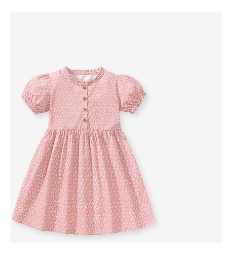 Vestido De Manga Corta Para Niña, Vestido Floral Para Niña