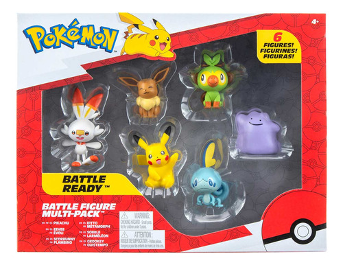 Pack De Figuras X6 Pokémon Battle Ready