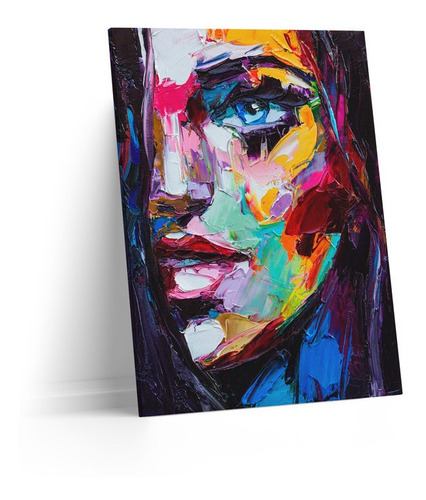 Cuadro Lienzo Canvas 60x80cm Mujer Rostro Pintura Colores