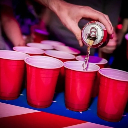 Copo Americano 400ml Vermelho Beer Pong Red Cup  - Contém 25