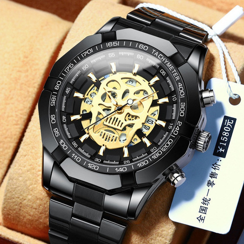 Reloj Luminoso Con Calavera Para Hombre .