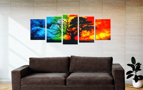 Cuadro Arbol De La Vida Color 4 Estaciones Año Poliptico