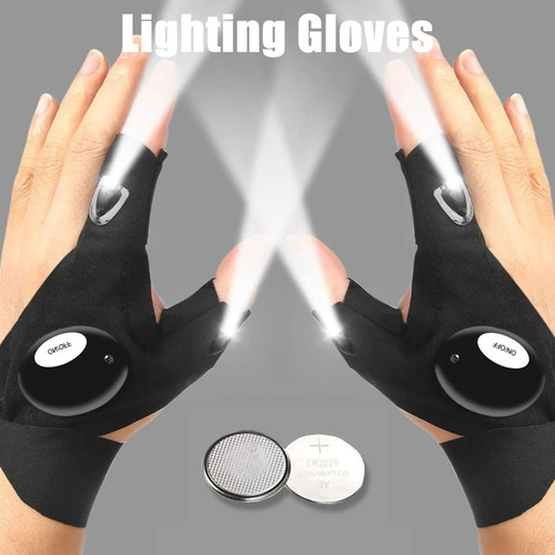 Guantes Luminosos Para Correr Con Linterna Led, Impermeables