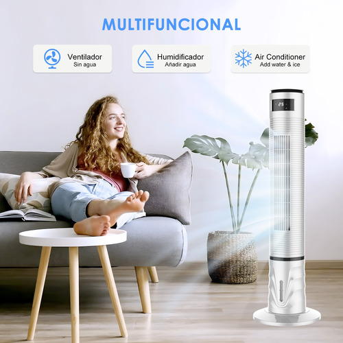 Ventilador Vertical De Torre Para Aire Acondicionado 120cm 34 Cm Blanco