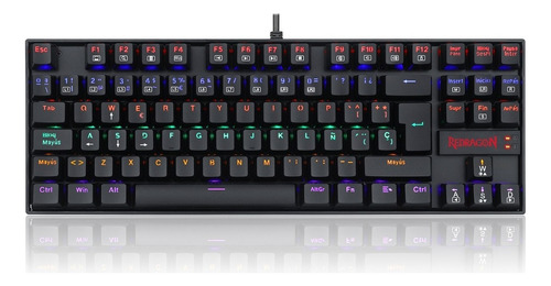 Teclado Mecánico Redragon Kumara Rainbow K552-kr-sp Teclado Negro Idioma Español Latinoamérica