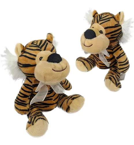 Tigre Fofinho Sentado Com Laço 23cm - Pelúcia- Safári Africa