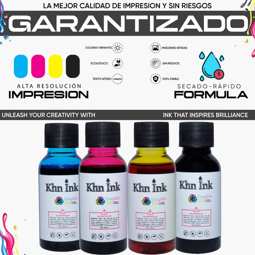 4 Botellas Tinta Compatible Epson T664 L120 L310 L380 120ml