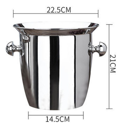 Cubo De Hielo De Acero Inoxidable Con Mango Duradero Para 5l