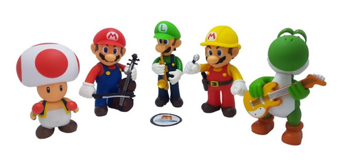 Set 5 Figuras Super Mario Bros Yoshi Luigi Coleccionable