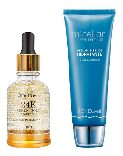 Dr. Duval Kit Peeling Hidratante + Serum Facial Gold Antiage