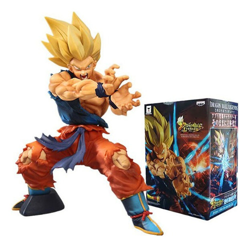 Dragón Ball Z Figura De Goku Super Saiyan Con Caja Y Base