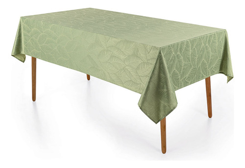 Toalha De Mesa Retangular Karsten Tilia Verde 8 Lugares