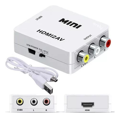 Adaptador Hdmi A Rca O Convertidor Hdmi A Rca 1080p Hdmi2av 