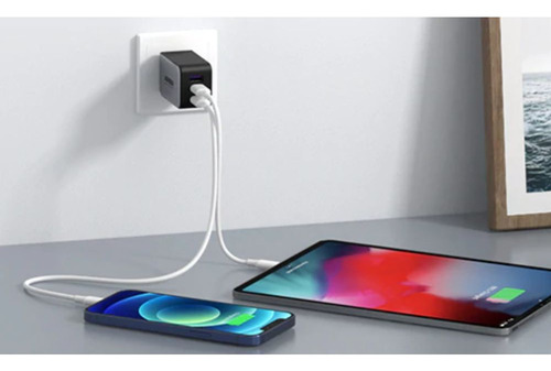 Cargador De Pared Nexode 3 Puertos De Carga Rápida Ugreen 65w Usb A + 2 Usb C (gris) - 10334