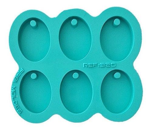 Molde Silicone Resina Oval Com Pino 6 Pingentes Colar 2,5cm