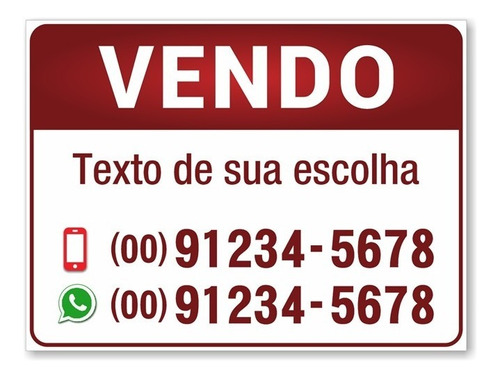 Placa Aluga-se Alugo - Pvc 1mm Personalizável 40x30cm