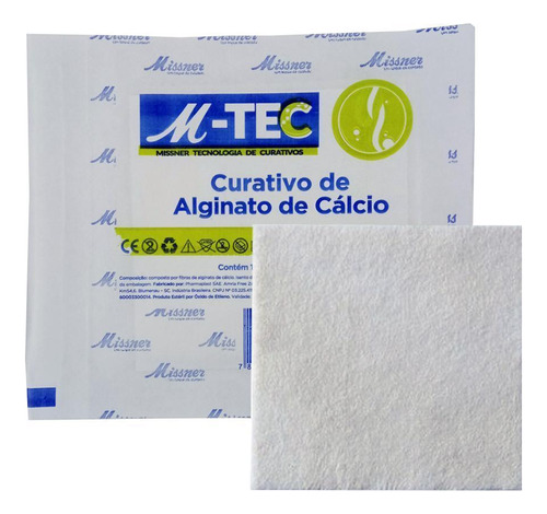 Curativo De Alginato De Cálcio Missner 10cm X 10cm M-tec