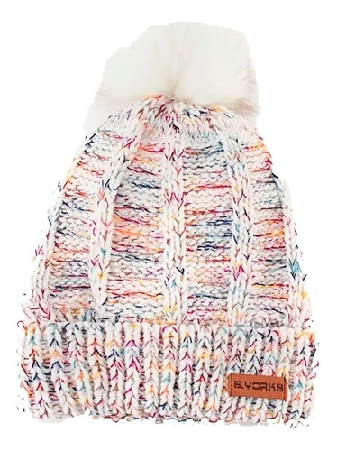 Gorro Lana Tejido Trenzado Pompon Otoño Invierno Mujer Dama 