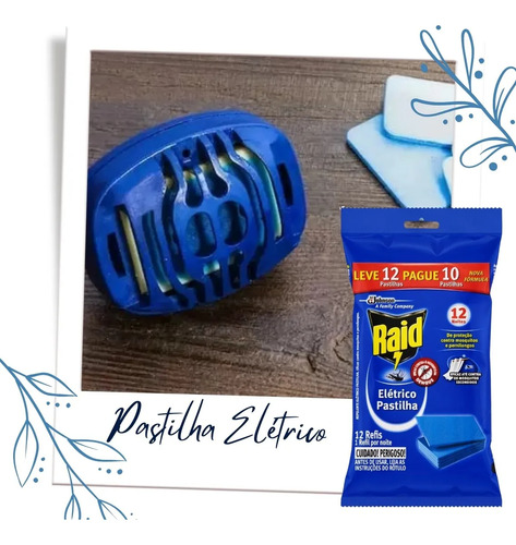2 Unid. Refil Repelente Tomada Raid Pastilha 12 Un Original