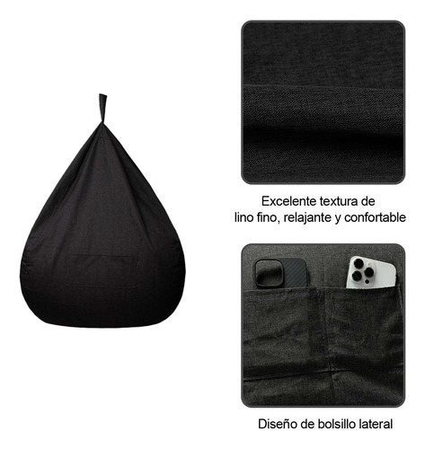 100×120cm Puf Gigante En Forma De Pera Y Sin Relleno,lavable