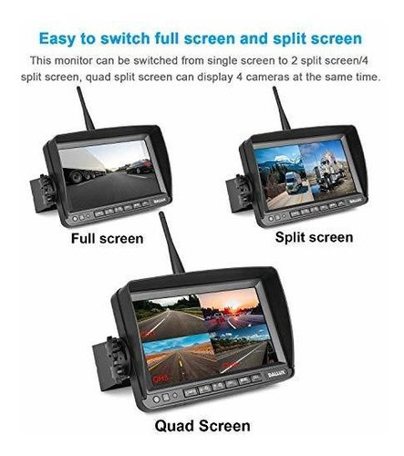 Truck Bus Digital Wireless Backup Camara Monitor System Kit