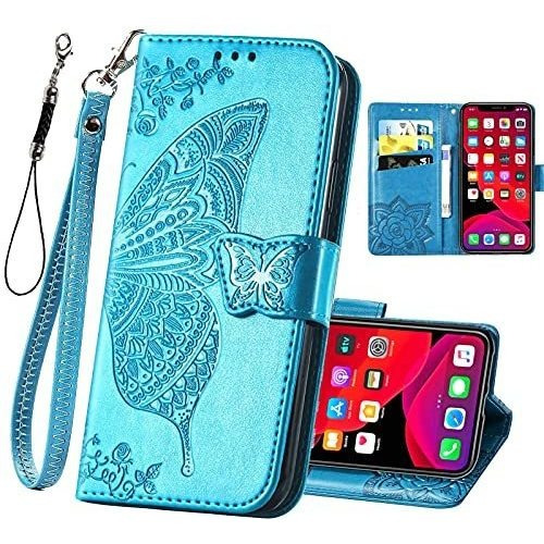 Diseñado Para iPhone 11 Funda Wallet,mujer Flip Folio Q77po