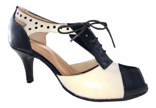 Zapato De Baile Botita Tango Salsa Bachata Rock Cuero 6,5 Cm