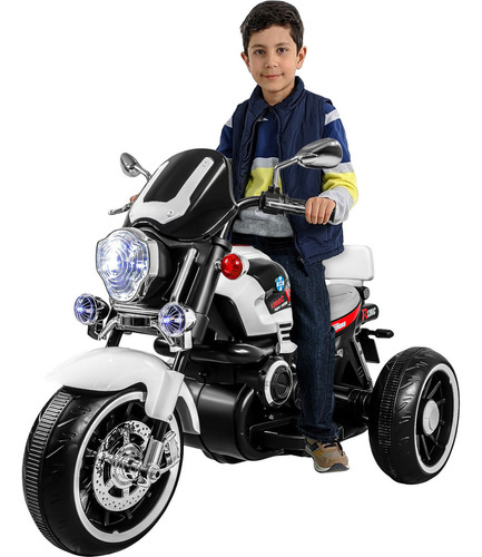 Montable Electrico Motocicleta 12v Niños 2-8 Años Bluetooth Color Blanco