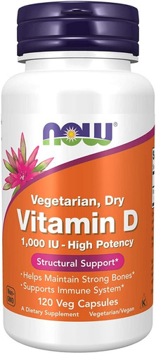 Vitamina D3 1000 Iu Now  120 Capsulas Vegetales