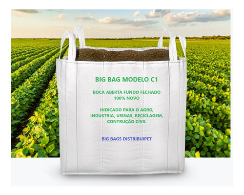 Bolsa de reciclaje Rubble Big Bag, 120 x 90 x 90, 1000 kg, C1, impresión en color blanco