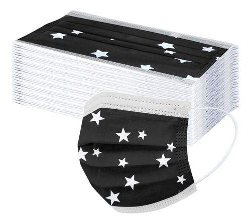 50pcs Niños Mascarilla Infantil Estrellas Impresiones 3 Capa