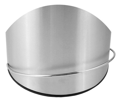 Lixeira Redonda Inox Tampa Preta 12 Litros Solo Cor Prateado