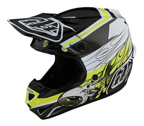 Casco Moto Se4 Polya Skooly Negro / Amarillo Tld Original