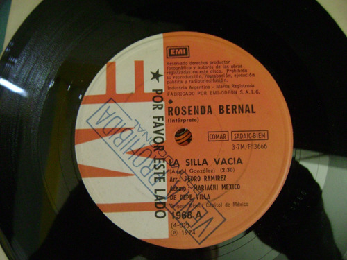 Rosenda Bernal-la Silla Vacia-vinilo Simple Promo-9,5 Puntos