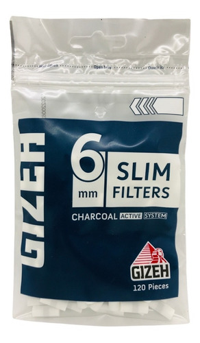 Filtros Gizeh Slim Carbon 120u Caja X20u-6mm Loc.once