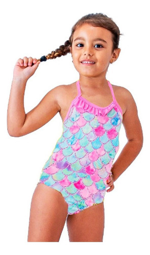 Maio Infantil Moda Praia Verão Sereia Proteção Uv 50 1 Ao 10