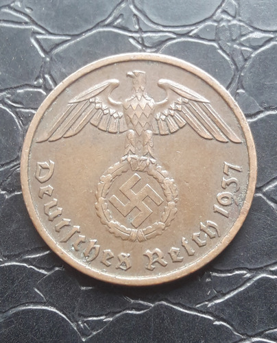 Moeda Alemanha 2 Reich 1937 Letra F Stuttgart. (Usado)