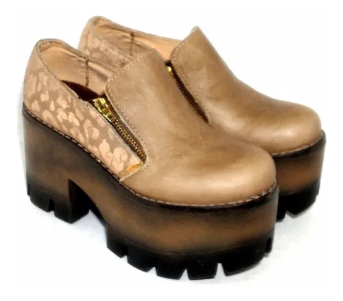 Zapatos Anca Co Plataforma Cuero Mujer 7001 Zona Zapatos
